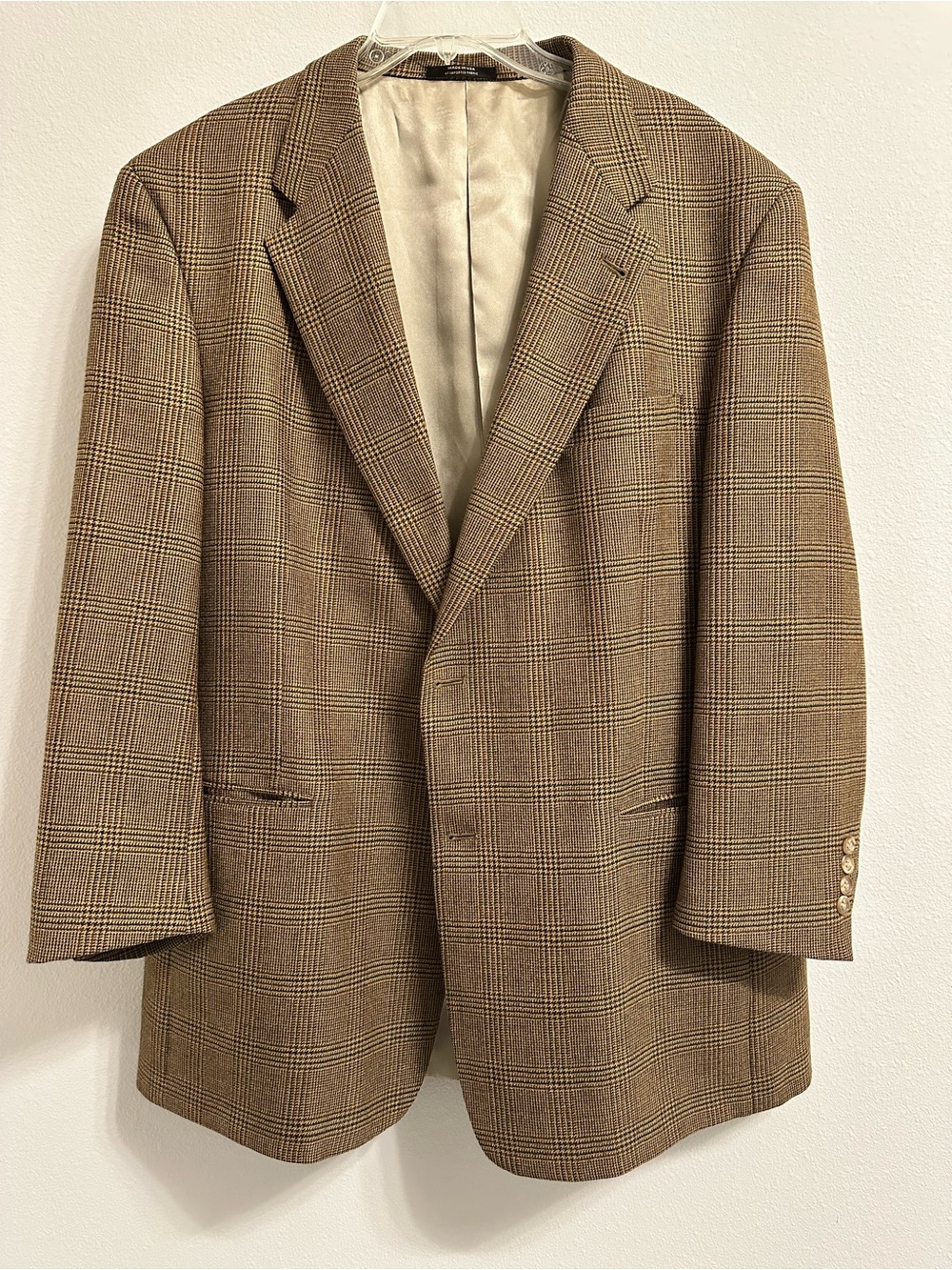 Hart Schaffner Marx Men's Brown Glen Plaid Blazer 46R